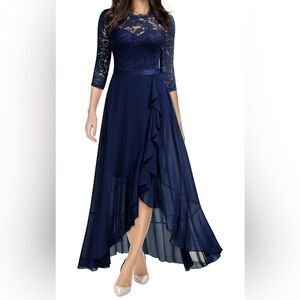 Miusol Women's Elegant Floral Lace Ruffle Bridesmaid Maxi Dress Size Small